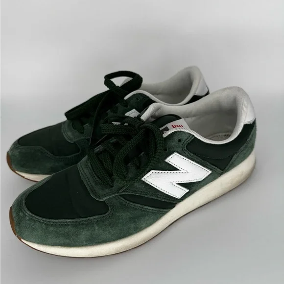 New Balance Men's Forest Green and White Sneakers - Picture 1 of 9